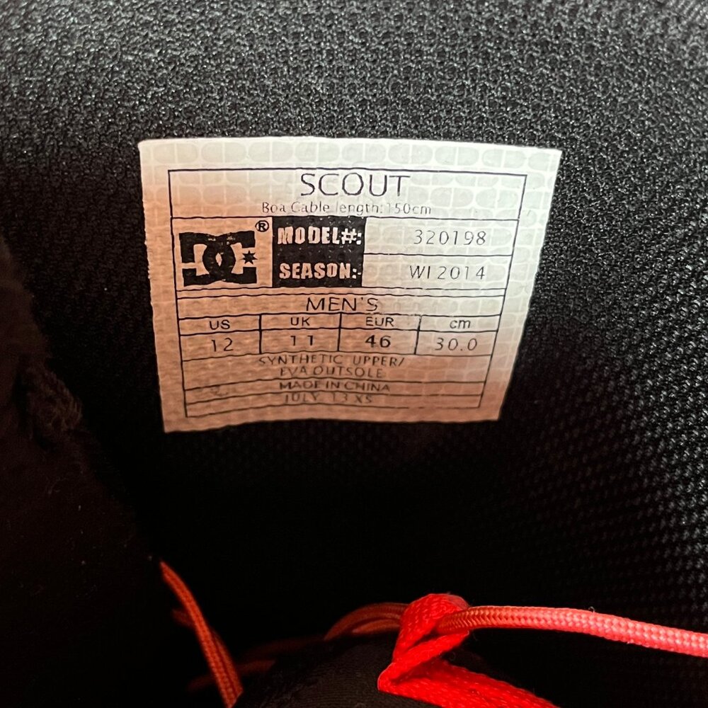 DC Scout BOA Snowboard Ski Boots Mens 12 - Picture 5 of 6